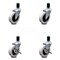 Service Caster 3 Inch Thermoplastic Wheel 1-5/8 Inch Expanding Stem Caster Set with 2 Brakes SCC-EX05S310-TPRS-158-2-SLB-2 - alternate 1